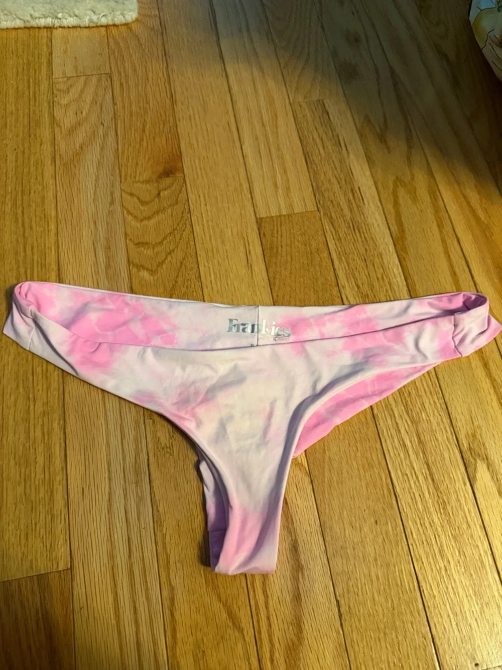 Frankie's Bikinis Pink Tie-Dye Low-Rise Bikini Bottom
